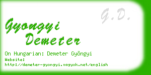 gyongyi demeter business card
